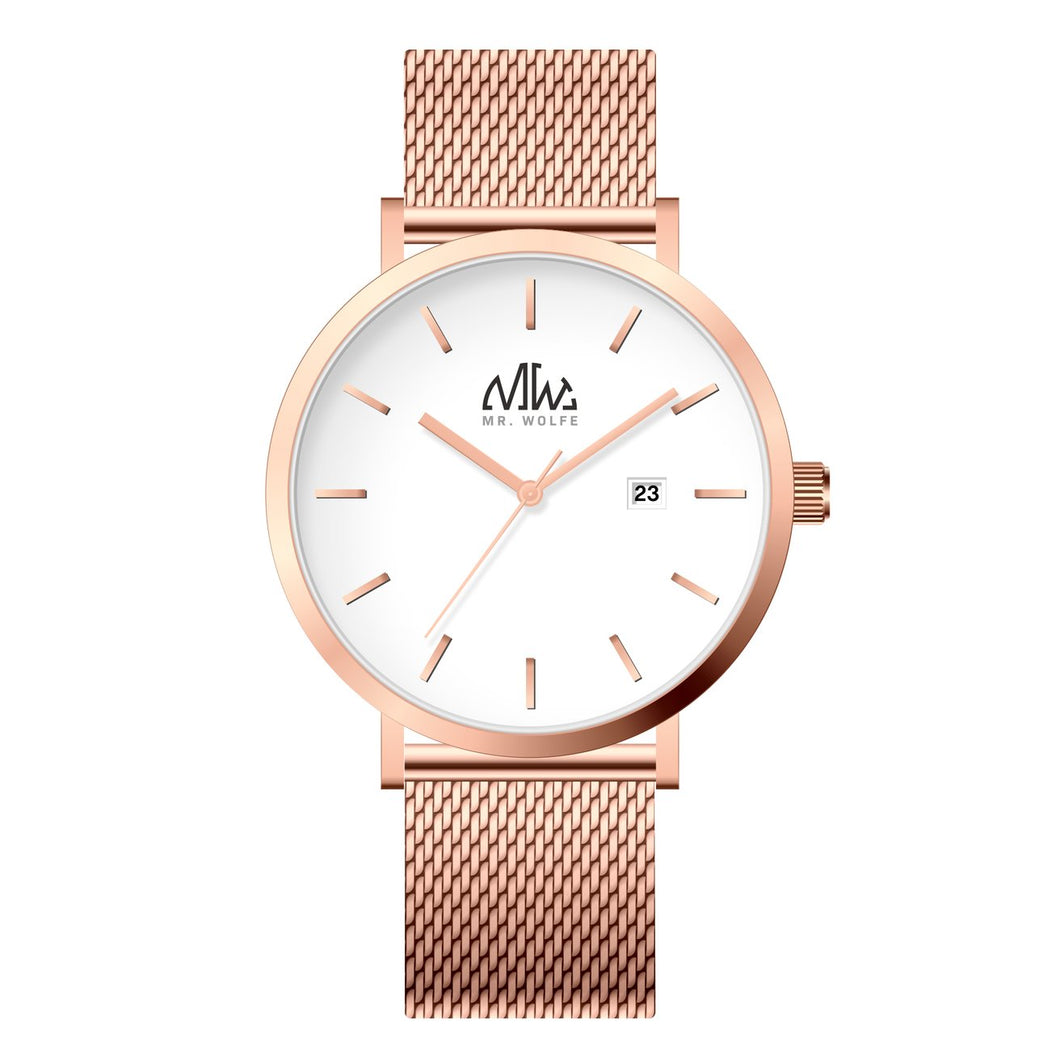 Mr. Wolfe Fortuna Rose Gold Mesh