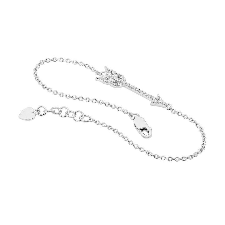Sterling Silver Cubic Zirconia Arrow Bracelet