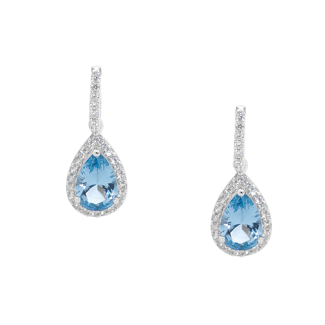 Sterling Silver Halo Cubic Zirconia Earrings