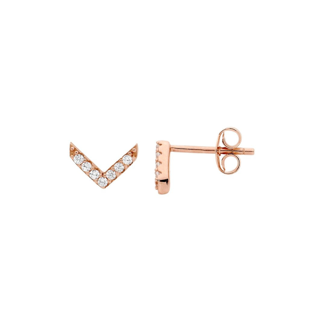 Sterling Silver Cubic Zirconia Stud Earrings