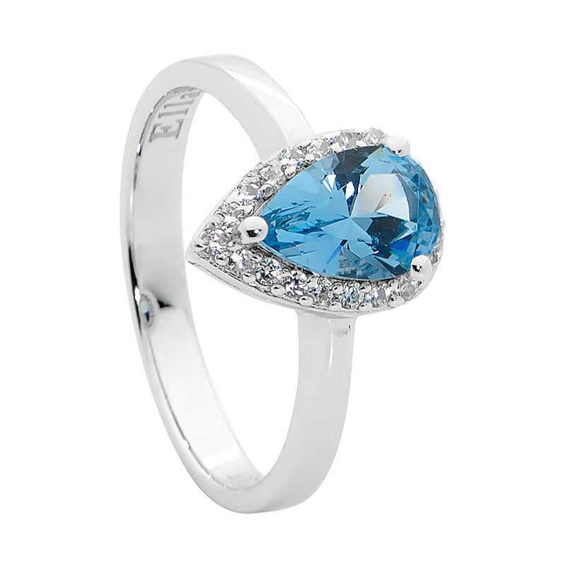 Sterling Silver Cubic Zirconia Halo Ring