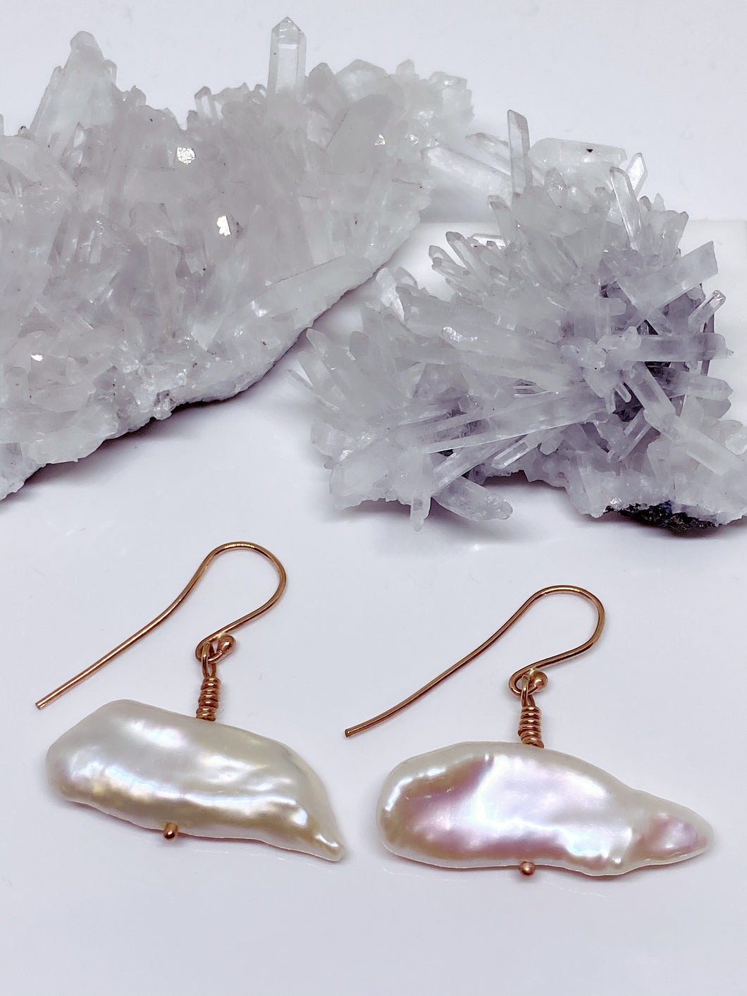 Keshi Pearl Earrings - 9ct Rose Gold