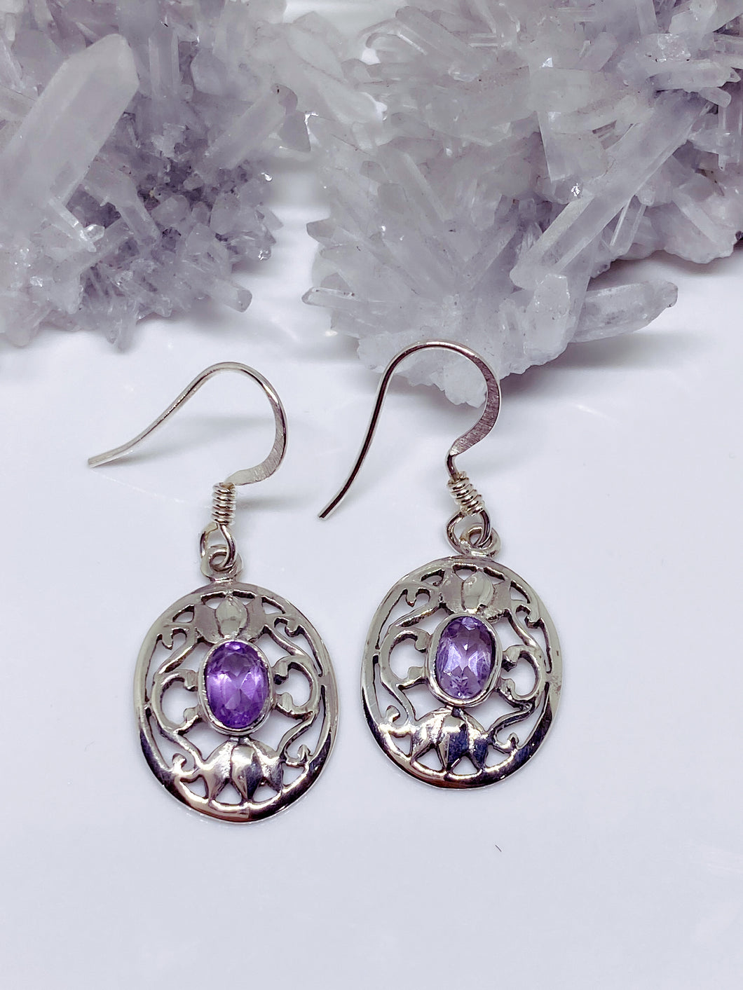 Amethyst Earrings - Sterling Silver