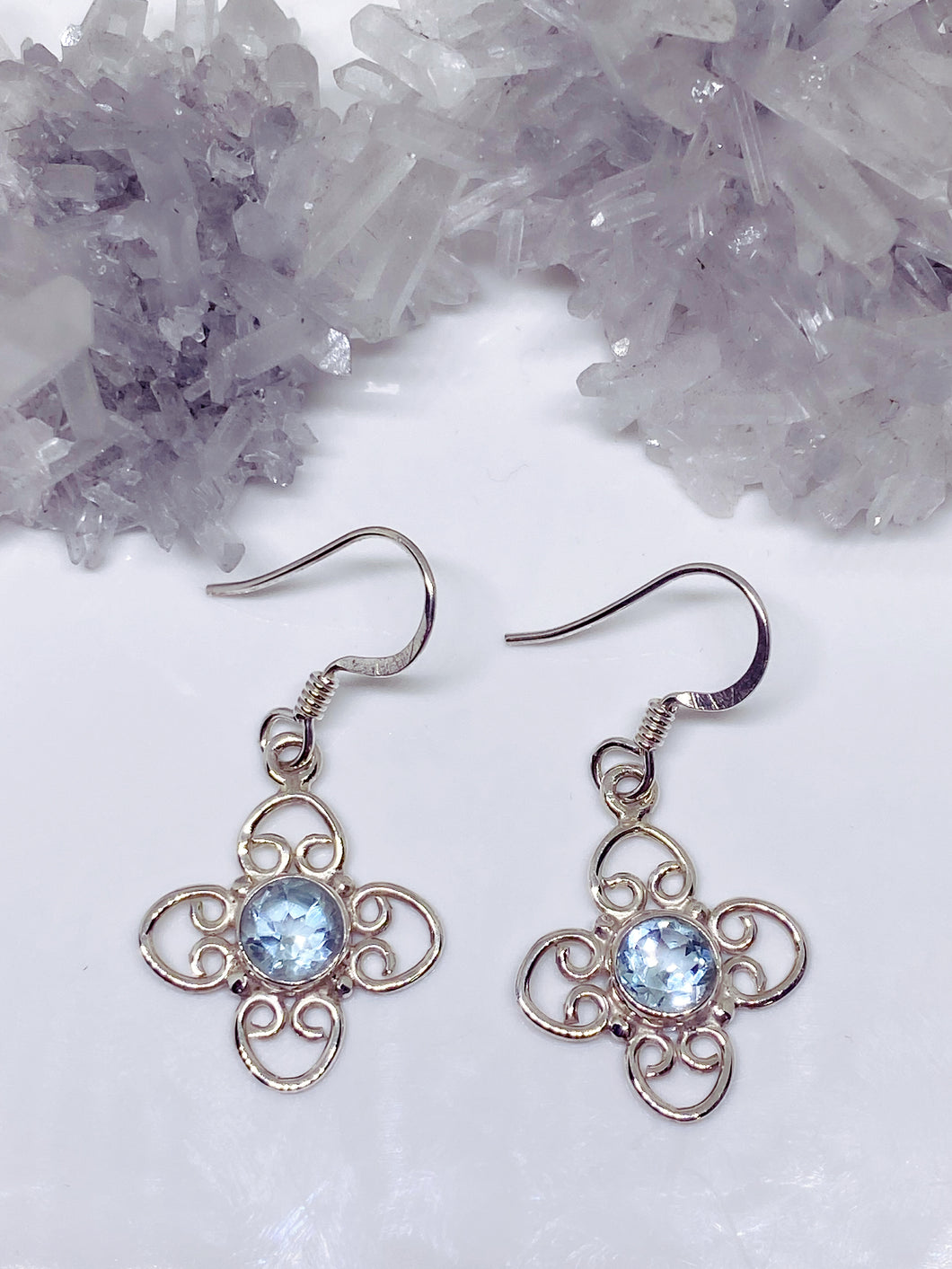 Blue Topaz Earrings - Sterling Silver