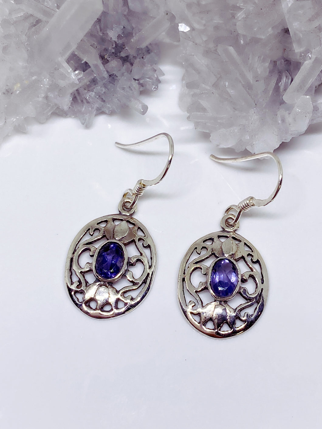 Iolite Earrings - Sterling Silver