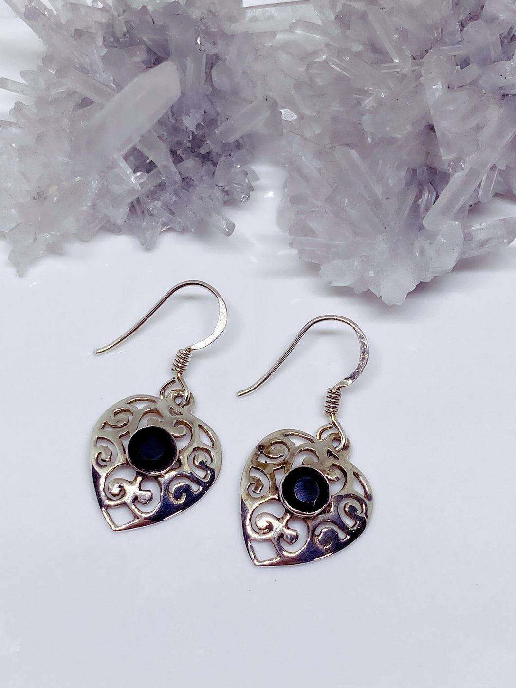 Black Onyx Earrings - Sterling Silver