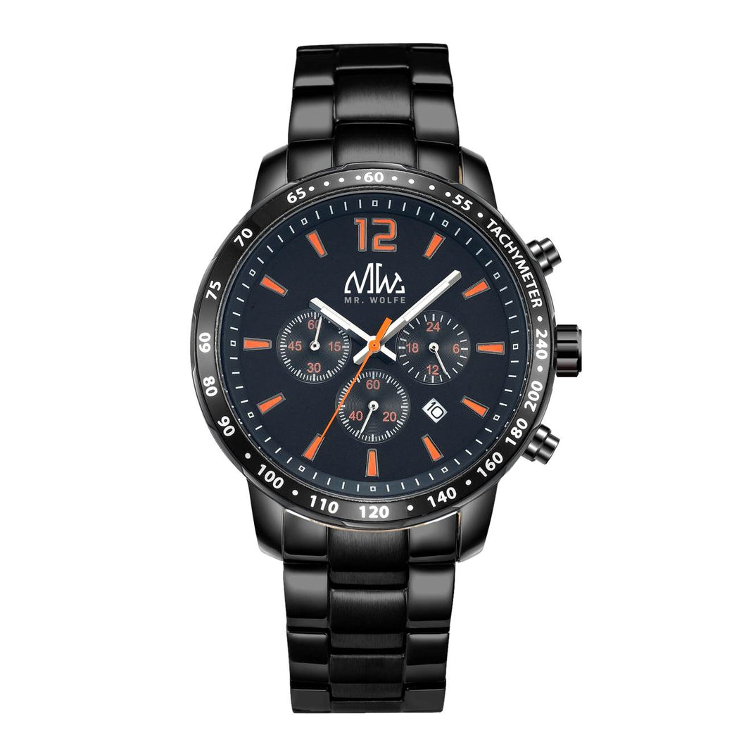Mr. Wolfe Alpha Black Metal Chronograph