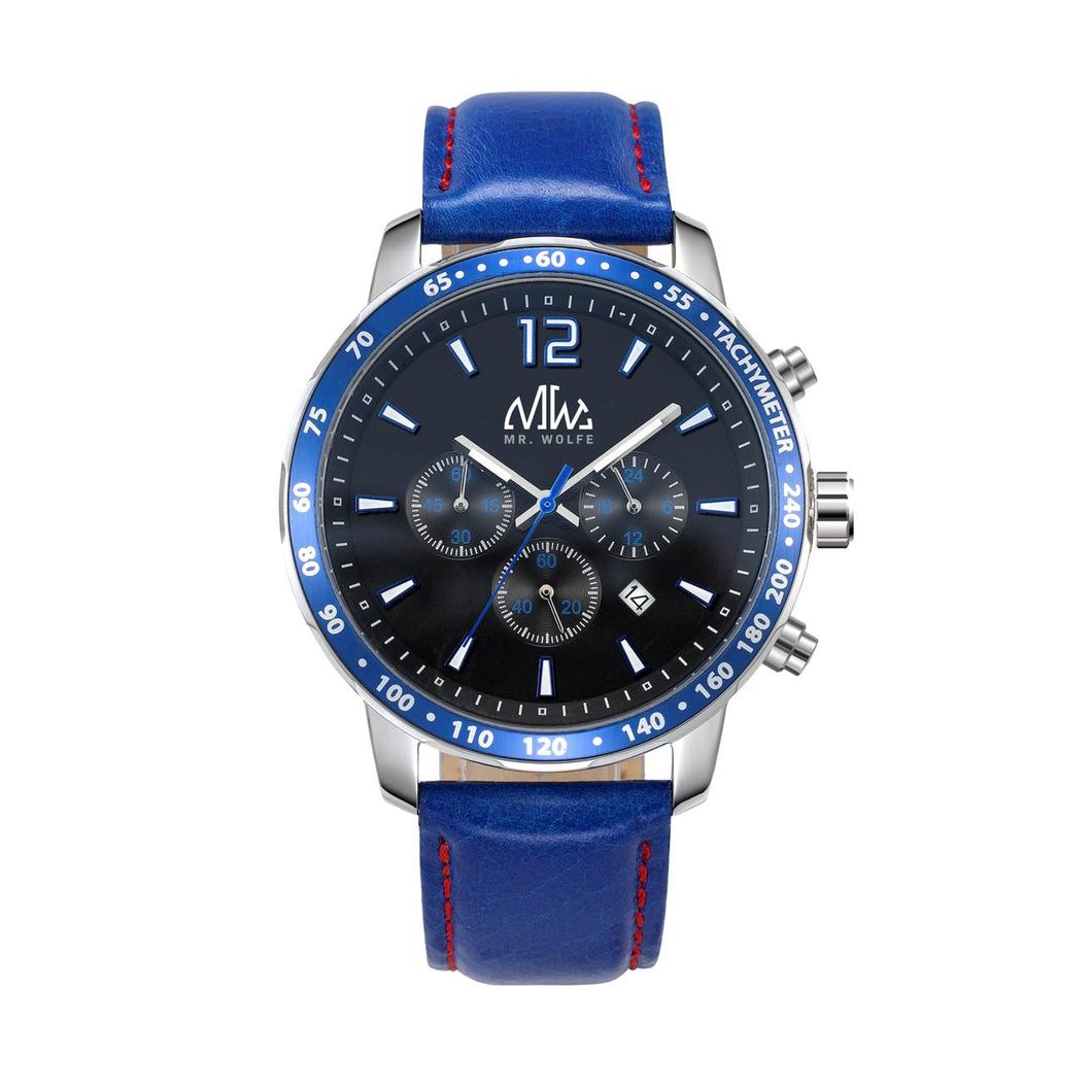 Mr. Wolfe Alpha Sky Leather Chronograph