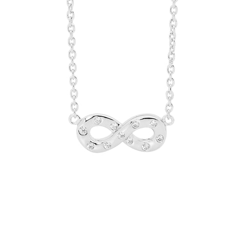 Sterling Silver Infinity Necklace with Cubic Zirconia