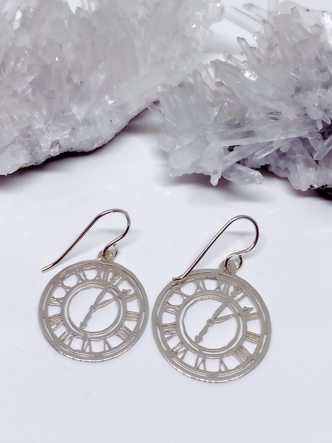 Clock Earrings - Sterling Silver
