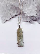 Rough Green Kyanite Pendant - Sterling Silver with Chain