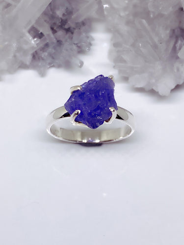 Rough Tanzanite Ring - Sterling Silver