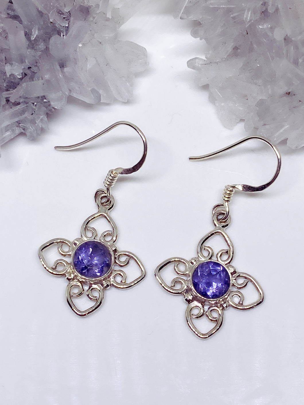 Iolite Earrings - Sterling Silver