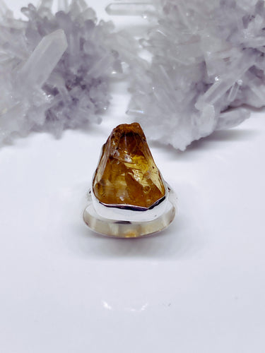 Rough Citrine Ring - Sterling Silver
