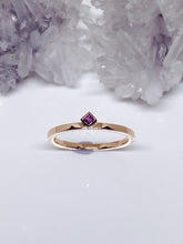 Natural Ruby Stacker Ring - 18ct Rose & White Gold