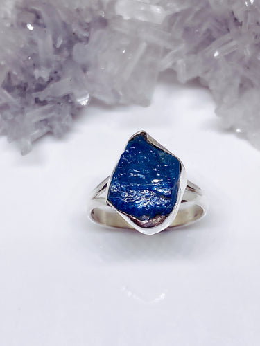 Rough Apatite Ring - Sterling Silver