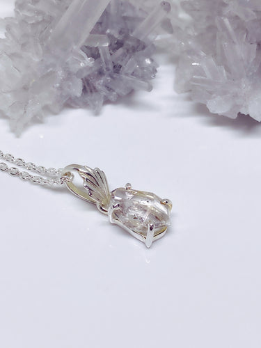 Herkimer Diamond Quartz Pendant & Chain - Sterling Silver