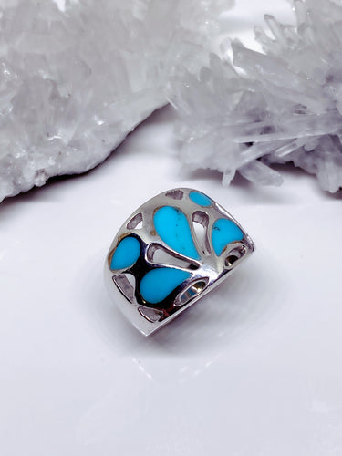 Natural Turquoise Ring - Sterling Silver