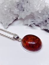 Baltic Amber Pendant - Sterling Silver with Chain
