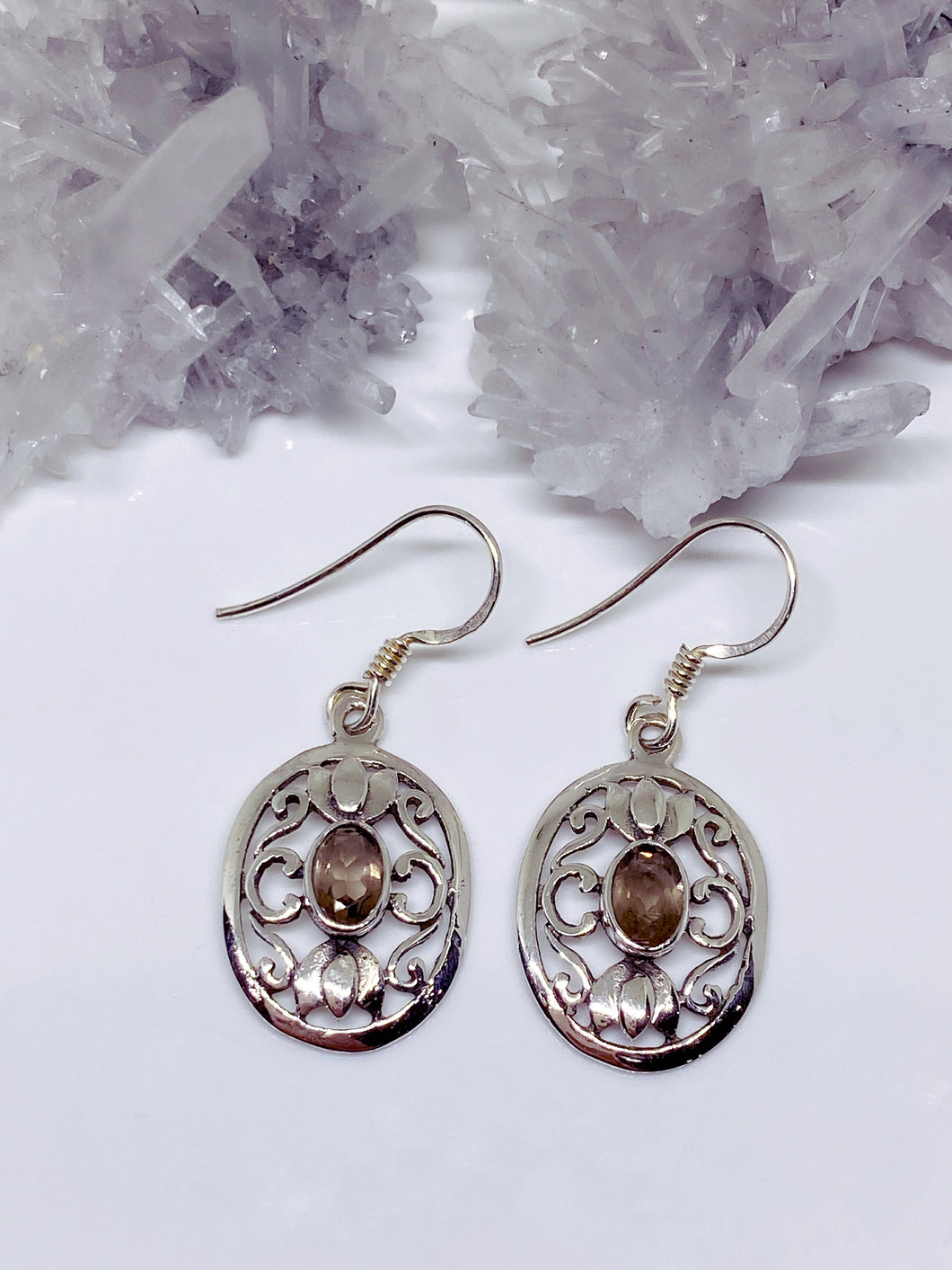 Smokey Quartz Earrings - Sterling Silver