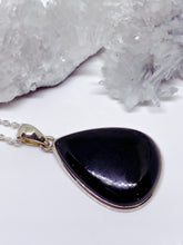 Black Tourmaline Pendant - Sterling Silver with Chain