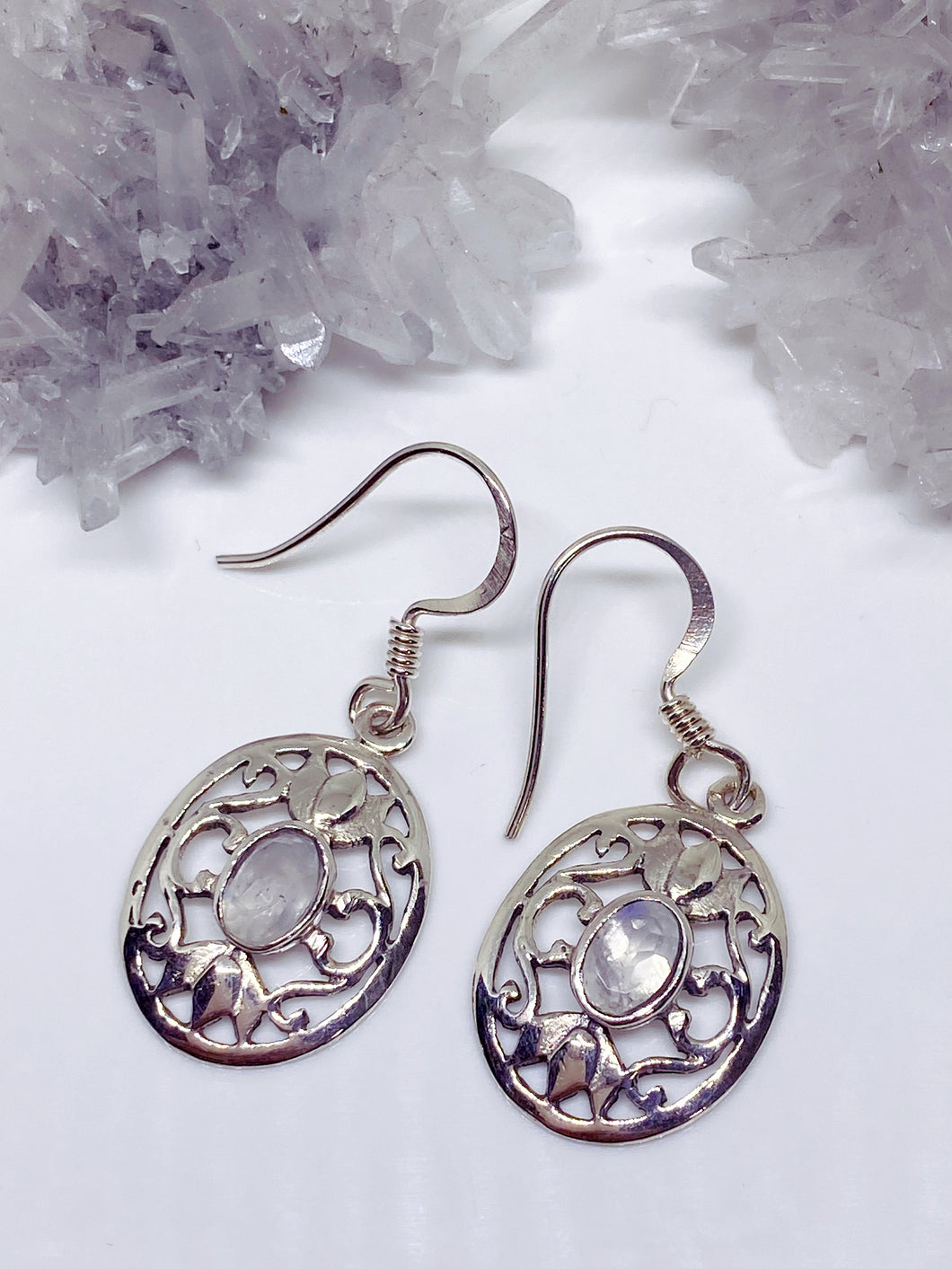 Moonstone Earrings - Sterling Silver