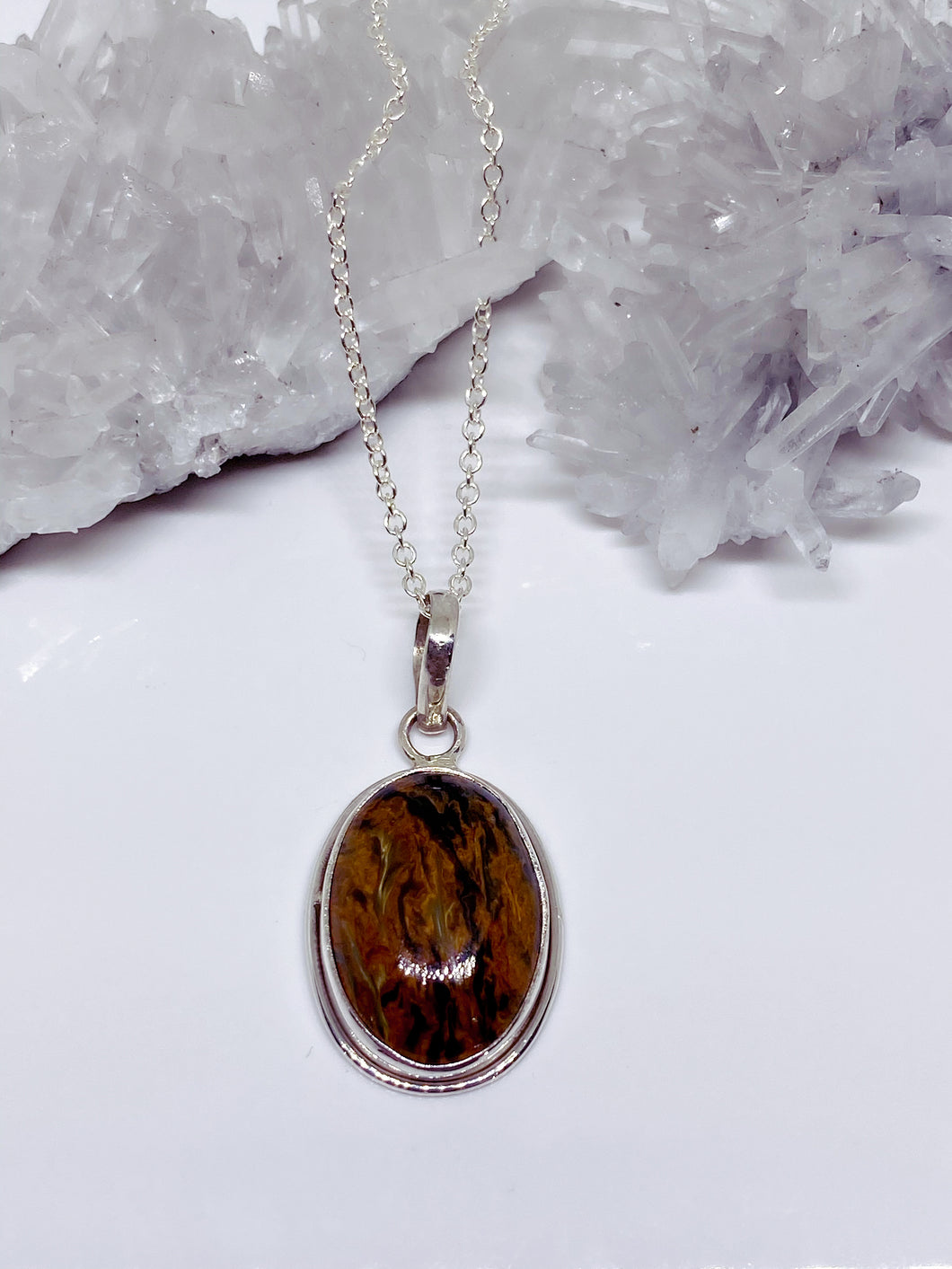Pietersite Pendant - Sterling Silver with Chain