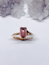 Sterling Silver & 9ct Rose Gold Pink Tourmaline Ring Handmade, One Of A kind