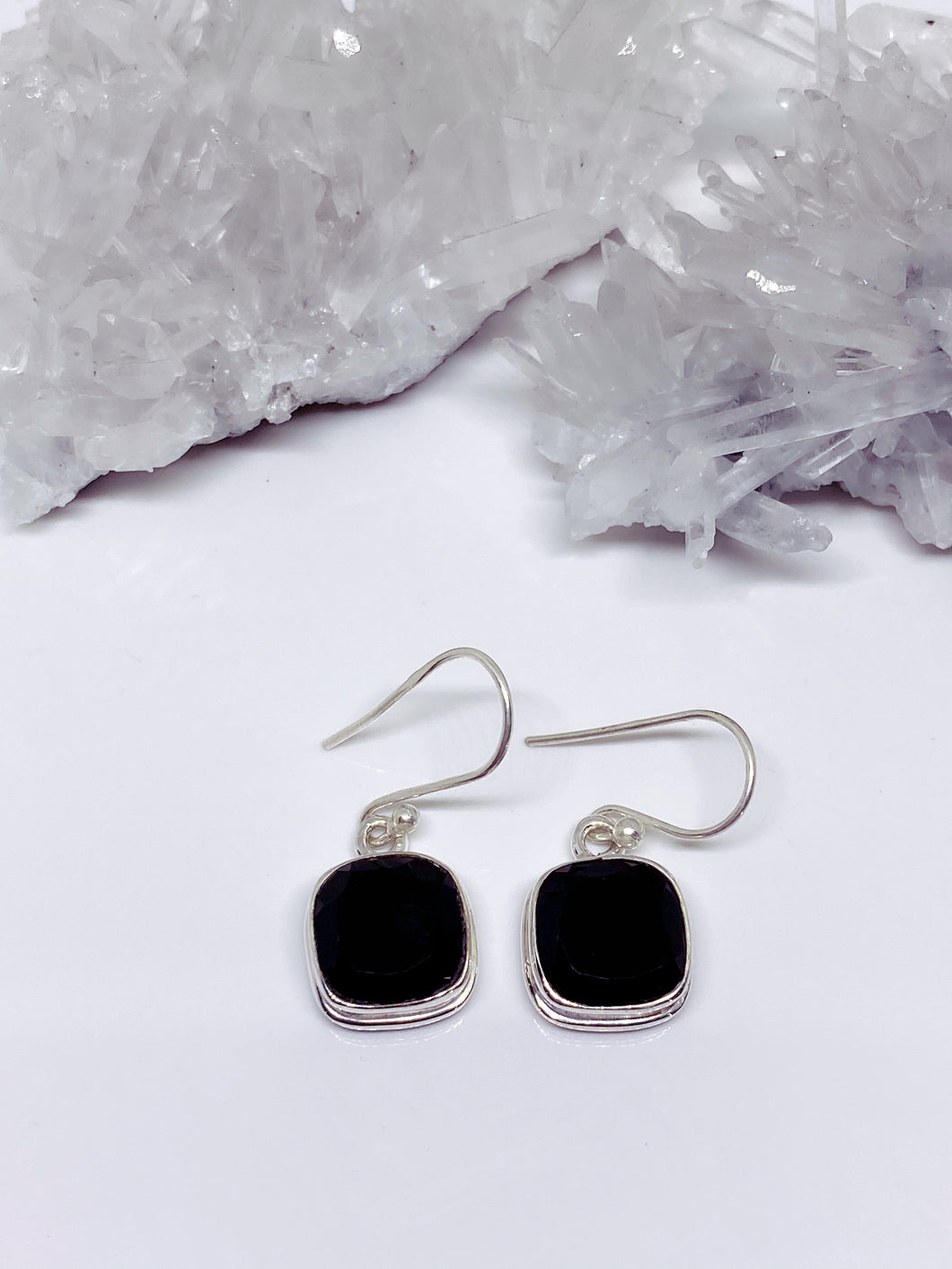 Black Onyx Earrings - Sterling Silver