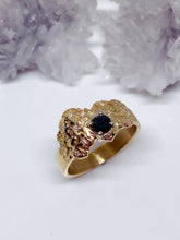Gold Nugget Ring With Australian Sapphires & Diamonds