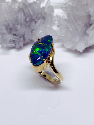 Freeform Opal Triplet Ring - 9ct Yellow Gold