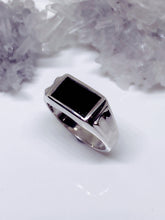 Men's Black Onyx Signet Ring Sterling Silver