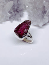 Rough Pink Tourmaline Ring - Sterling Silver