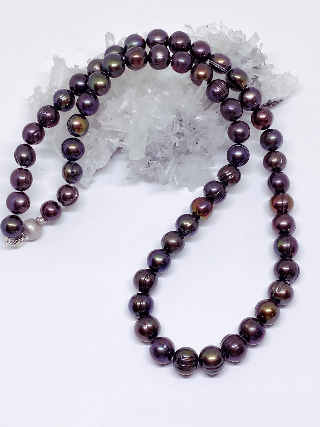 Freshwater Black Pearl Strand - Sterling Silver Clasp