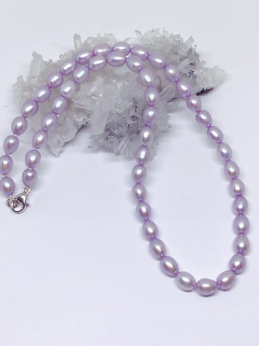 Freshwater Pearl Strand - Lavender with Sterling Silver Clasp