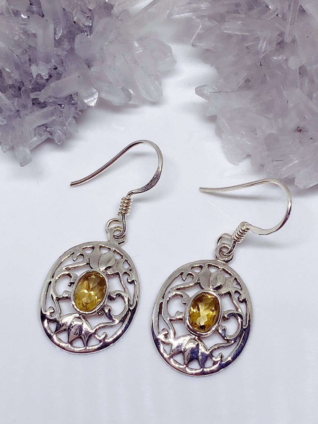 Citrine Earrings - Sterling Silver