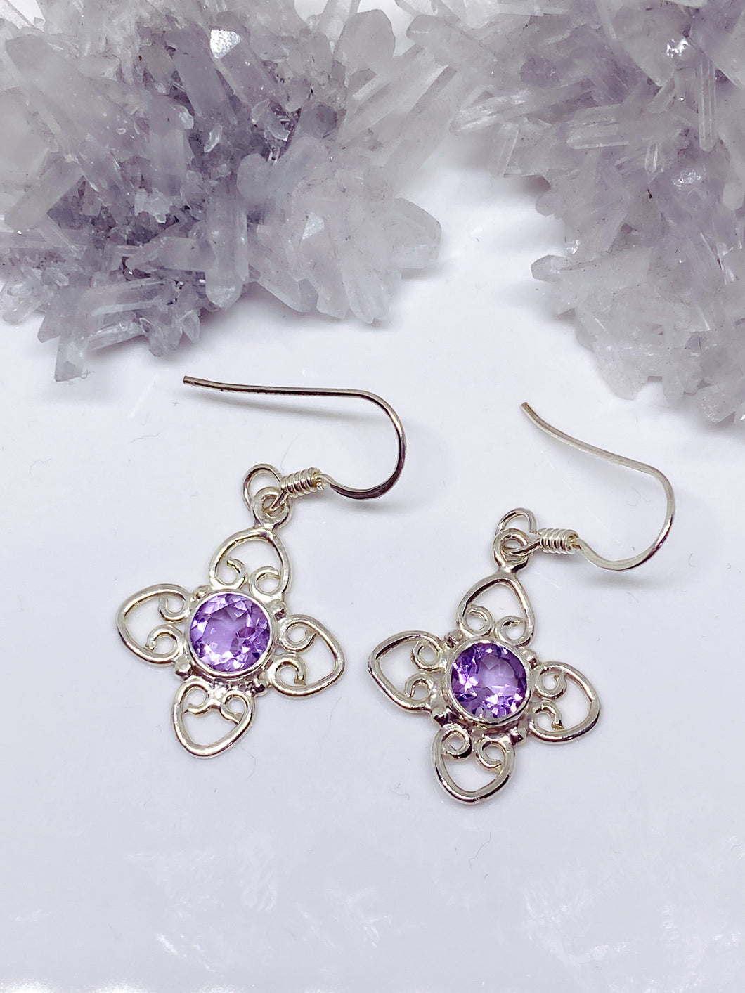 Amethyst Earrings - Sterling Silver